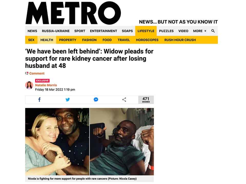 The Ricky Casey Trust featured in Metro
